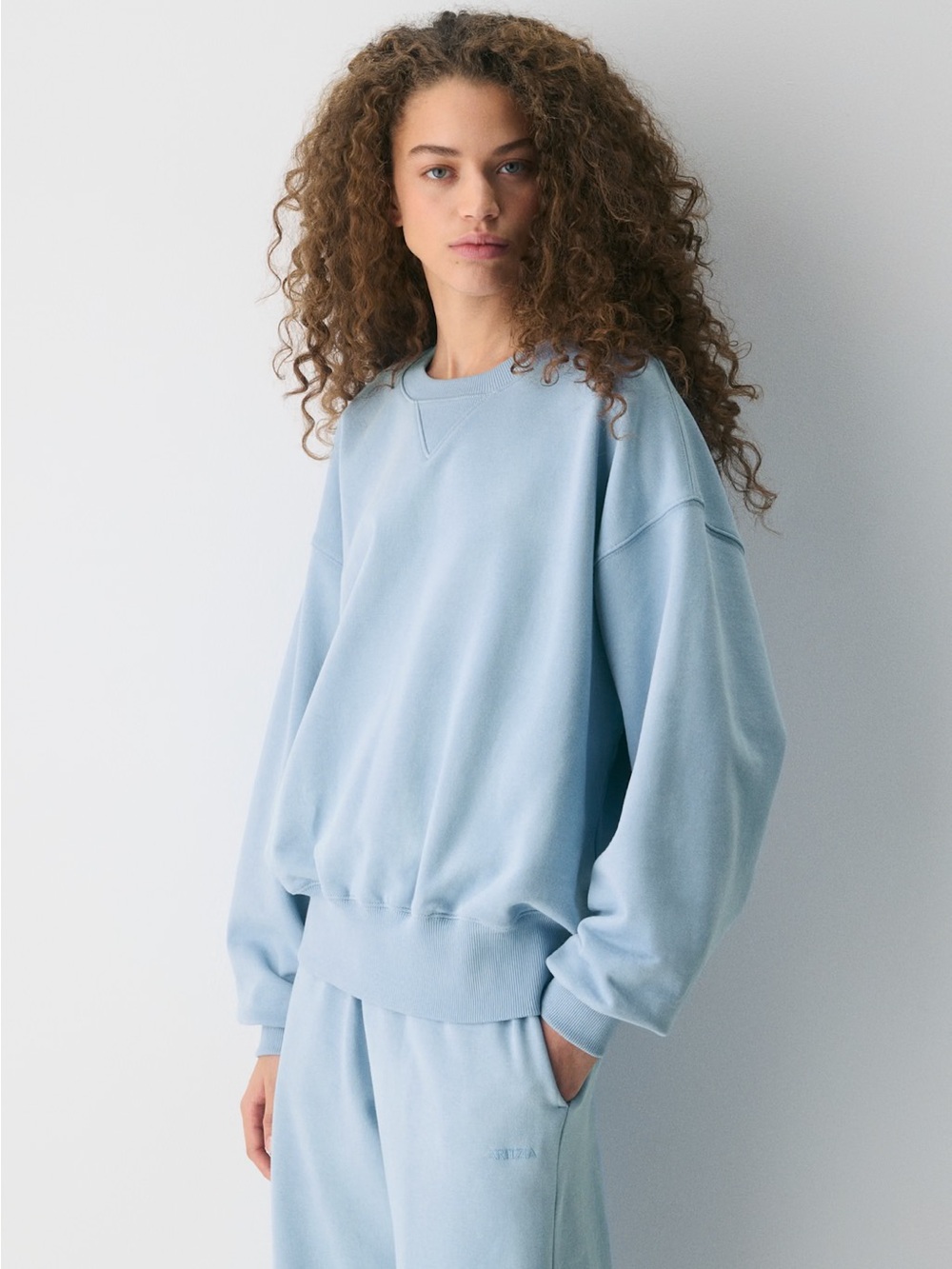 NWT - Aritzia Terry Sweatfleece Mega Crew Sweatshirt - Ripple Blue - Small